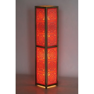 vloerlamp mozaïek rood - oranje / hout unfinished 120 cm vloerlamp mozaïek rood - oranje / hout unfinished 120 cm
