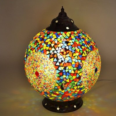 tafellamp bol Ø25 mozaïek & kralen multi colour tafellamp bol Ø25 mozaïek & kralen multi colour