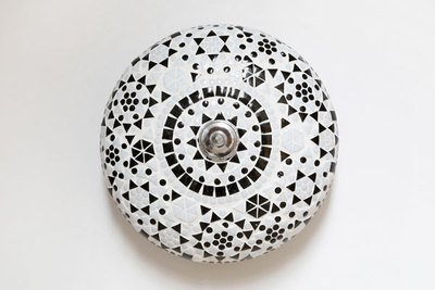 plafonnière mozaïek 25 cm - zwart wit