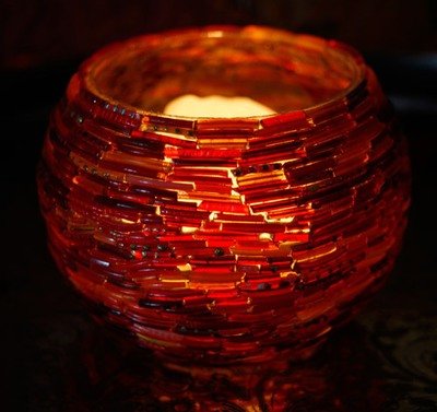Waxinehouder armbandjes rood oranje