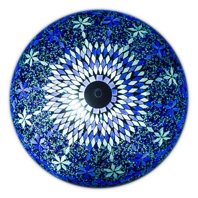 plafonnière mozaïek met kralen 38 cm - blauw plafonnière mozaïek met kralen 38 cm - blauw