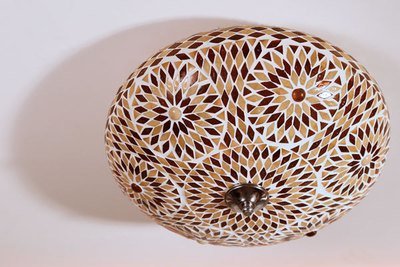 plafonnière mozaïek turks design - 38 cm - bruin/beige