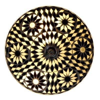 plafonnière mozaïek turks design 25 cm - zwart wit plafonnière mozaïek turks design 25 cm - zwart wit