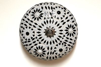 plafonnière mozaïek turks design 25 cm - zwart wit