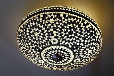 plafonnière mozaïek 50 cm -zwart wit - naturel /industrieel / jaren dertig plafonnière mozaïek 50 cm -zwart wit - naturel /industrieel / jaren dertig