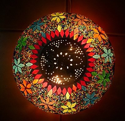 plafonnière mozaïek met kralen 25 cm - multi colour