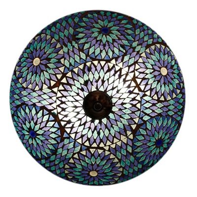 plafonnière mozaïek turks design 38 cm - blauw plafonnière mozaïek turks design 38 cm - blauw