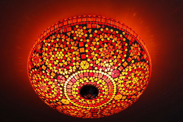 plafonnière mozaïek 38 cm- rood/oranje