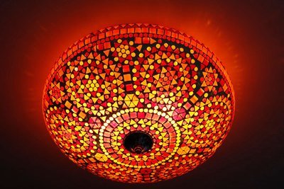 plafonnière mozaïek 38 cm- rood/oranje plafonnière mozaïek 38 cm- rood/oranje