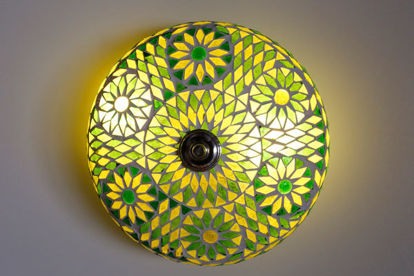 plafonnière 25 cm mozaïek groen turkish design