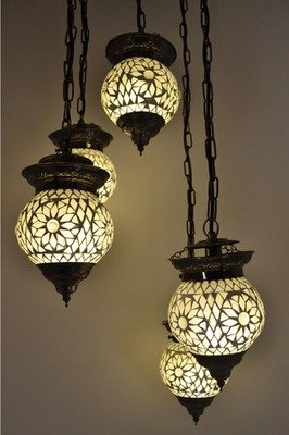 hanglamp met 5 bollen mozaïek transparant hanglamp met 5 bollen mozaïek transparant