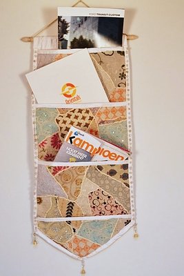 Tijdschriftenhouder patchwork wit