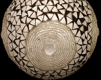 hanglamp bol transparant mozaïek beads &amp; triangles