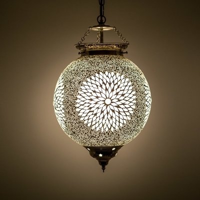 hanglamp bol mozaïek turkish design en kralen - transparant hanglamp bol mozaïek turkish design en kralen - transparant