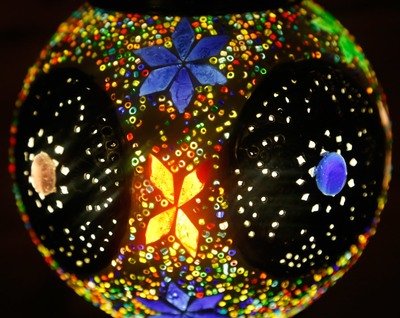 hanglamp bol multi colour mozaïek turkish design beads &amp; triangles &amp; iron