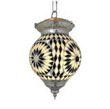 hanglamp bol mozaïek turkish design zwart wit