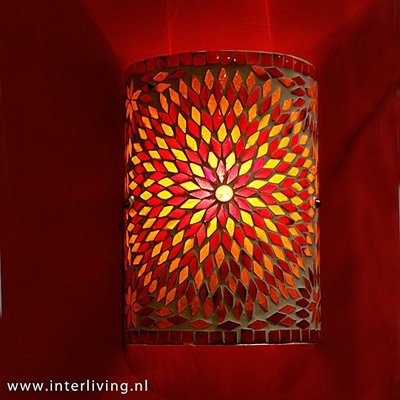 wandlamp mozaïek rood - oranje turkish design wandlamp mozaïek rood - oranje turkish design