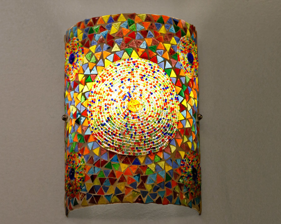 wandlamp mozaïek multi colour met kralen