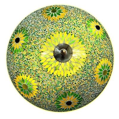plafonnière mozaïek turks design met kralen - 38 cm- groen plafonnière mozaïek turks design met kralen - 38 cm- groen