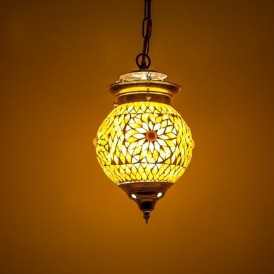 hanglamp bol mozaïek turkish design bruin beige