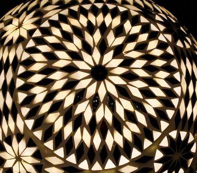 hanglamp art-deco jaren 30 style bol mozaïek met zwart wit design