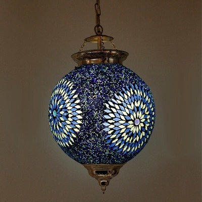 hanglamp bol mozaïek turkish design beads blauw hanglamp bol mozaïek turkish design beads blauw