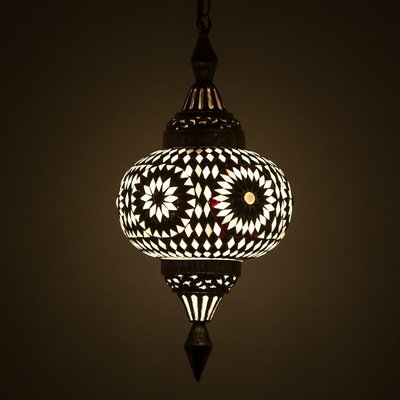 hanglamp pompoen mozaïek turkish design zwart wit