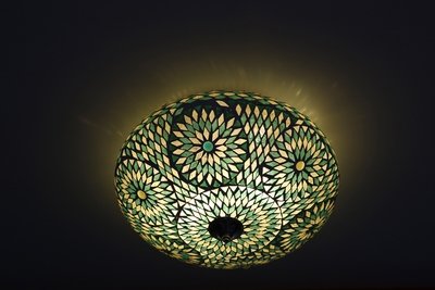 plafonnière mozaïek turks design 38 cm - groen