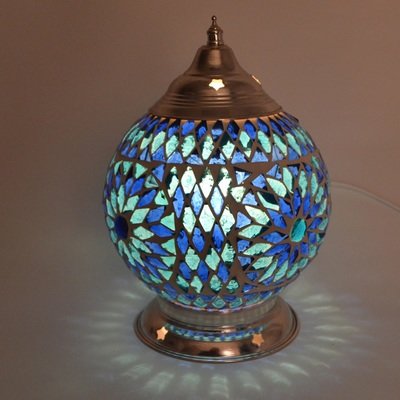 tafellamp bol Ø15 glasmozaïek blauw turkish design tafellamp bol Ø15 glasmozaïek blauw turkish design