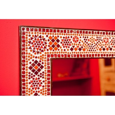 spiegel mozaïek rood oranje