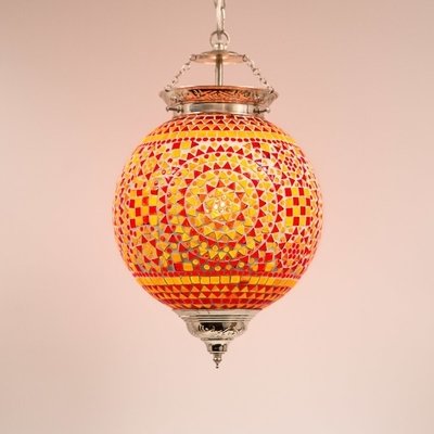 hanglamp bol mozaïek indiaas design rood - oranje hanglamp bol mozaïek indiaas design rood - oranje