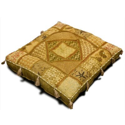 vloerkussen patchwork olijf - groen - bruin