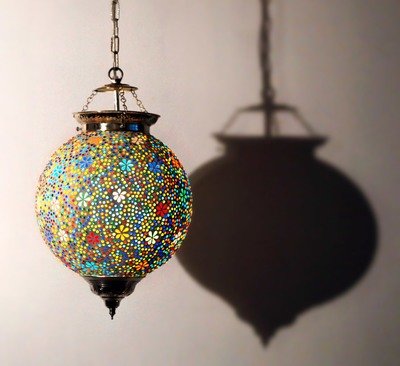 hanglamp bol flower design mozaïek multi colour - bohemian style