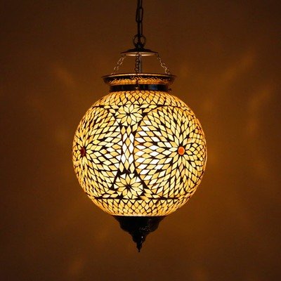 hanglamp bol mozaïek turkish design bruin beige
