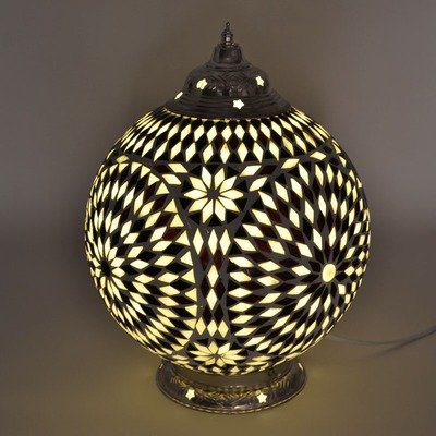 tafellamp bol Ø25 mozaïek zwart en wit turkish design tafellamp bol Ø25 mozaïek zwart en wit turkish design