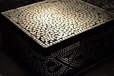 plafonnière filigrain met glasmozaïek 30 cm - transparant