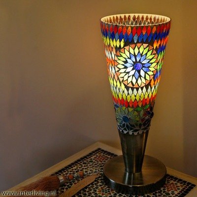 tafellamp cone glasmozaïek multi colour turkish design tafellamp cone glasmozaïek multi colour turkish design
