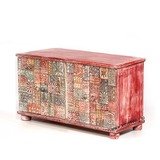 Indiaas 4 deurs dressoir kast van mango hout - red washed - 150*75*43 cm