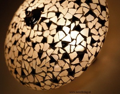 plafonnière mozaïek 25 cm -  broken glass (black&amp;white)