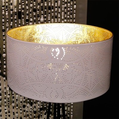 Filigrain lampenkap wit met goud 40 cm Filigrain lampenkap wit met goud 40 cm