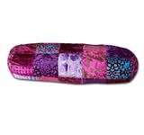 armrol fuchsia - velvet patchwork - 65 x 23 cm