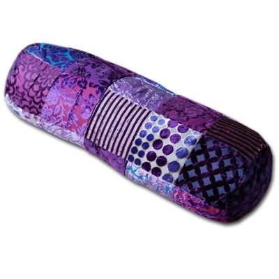 armrol paars - velvet patchwork - 65 x 23 cm