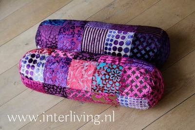 fuchsia patchwork en paars patchwork
