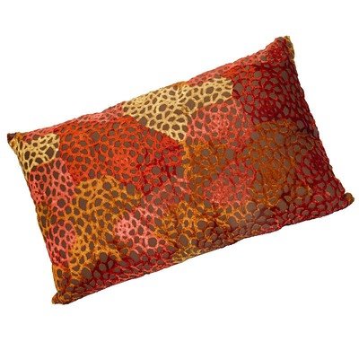 sierkussen rechthoekig in warme tinten tijger / panter motief - patchwork - 40 * 60 cm