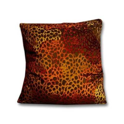 groot sierkussen in warme tinten - panter motief - - velvet patchwork - 45 * 45 cm