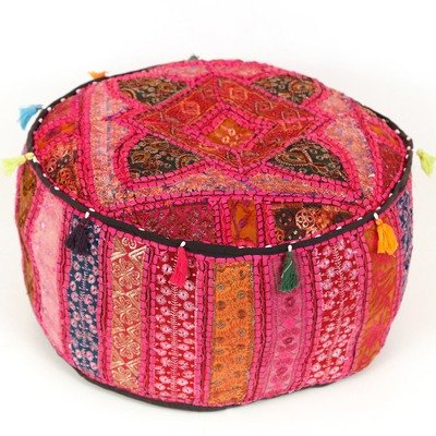 poef roze rond model 25 cm