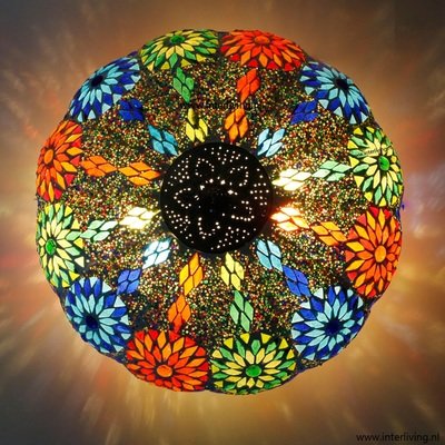 plafonnière mozaïek met kralen Ø 36 cm - multi colour - pompoen model plafonnière mozaïek met kralen Ø 36 cm - multi colour - pompoen model