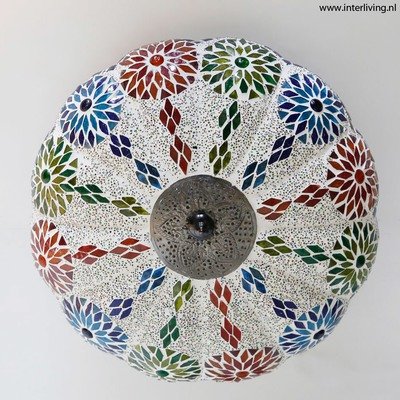 plafonnière mozaïek met kralen Ø 36 cm - multi colour - pompoen model