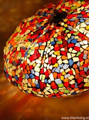 plafonnière mozaïek Ø 36 cm -  broken glass multi colour- model pompoen