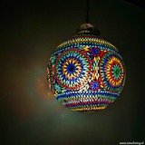 grote hanglamp bol mozaïek turkish design multi colour